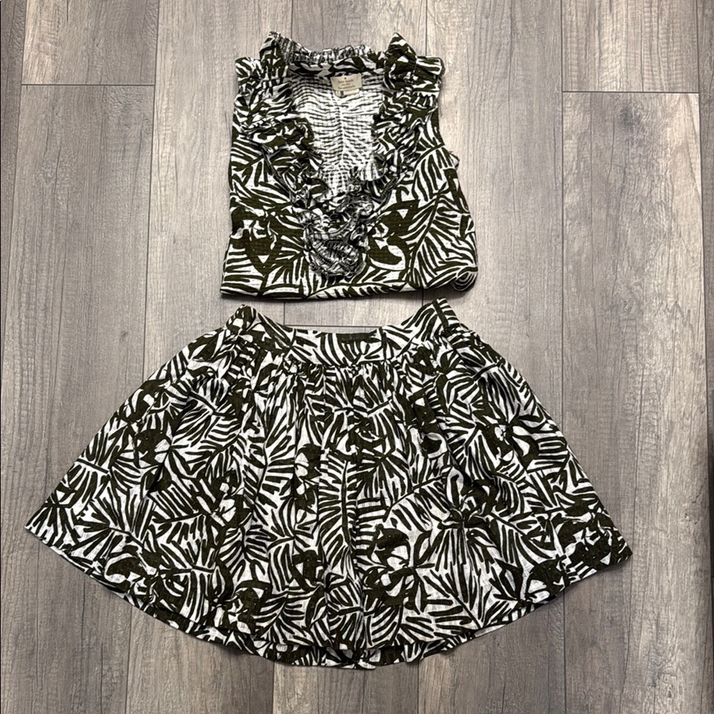Kate Spade Tropical Green and White Skirt Set
